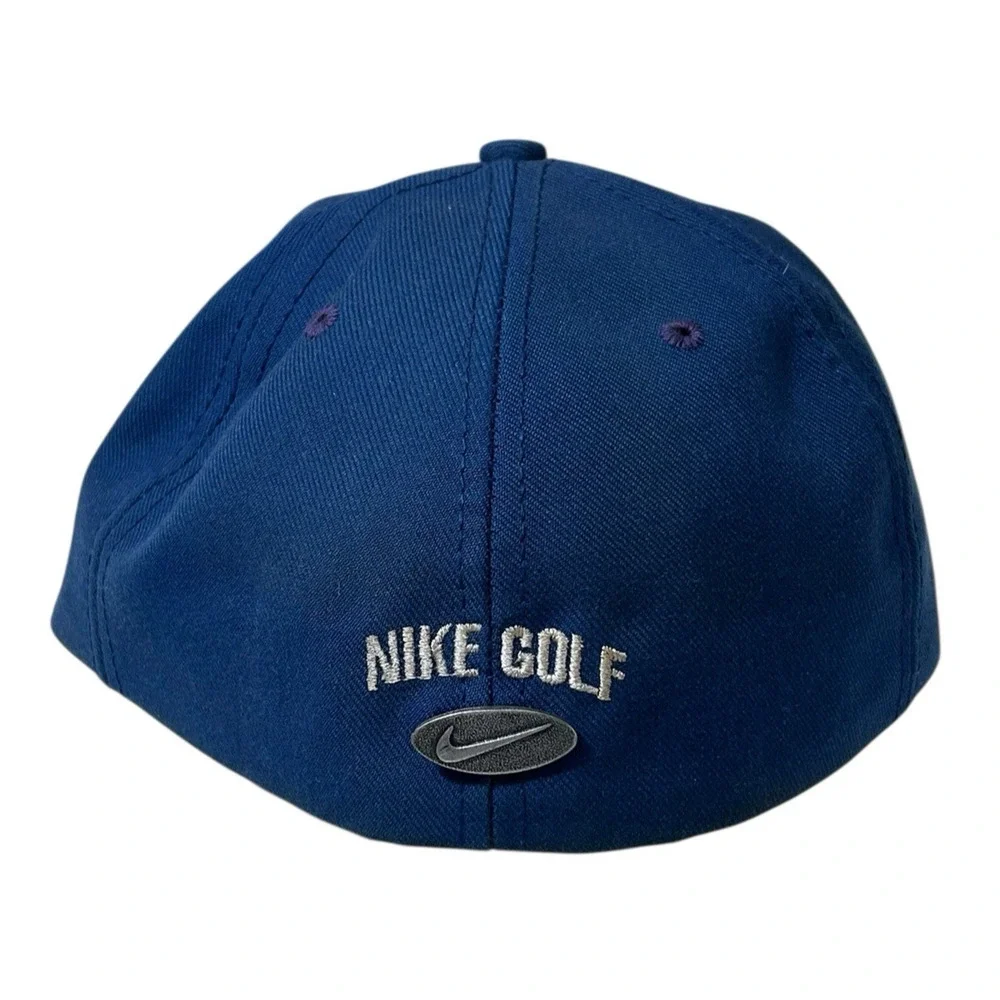 Vintage Nike Golf Hat Fitted Size Swoosh Cap Made in USA Blue